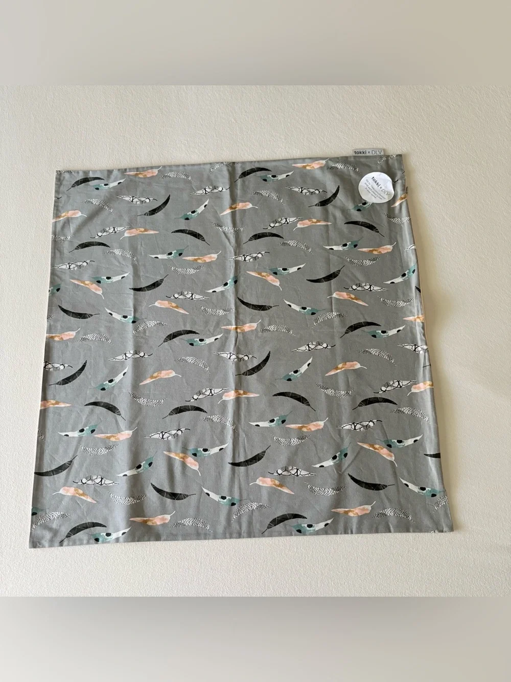 Delano Las Vegas x Tokki Euro Sham Pillow Cover Grey Feather Luxury Bedding NWT